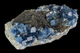 Blue Cubic Fluorite on Quartz - China #111908-1